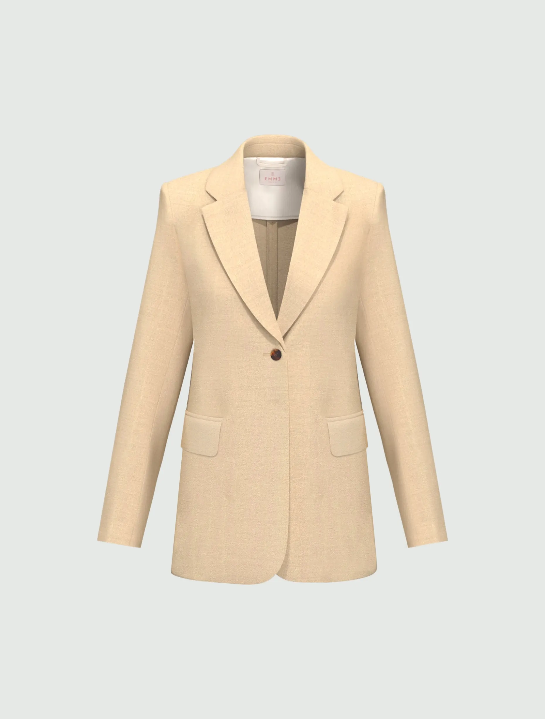 Giacca in twill di misto lino - BEIGE