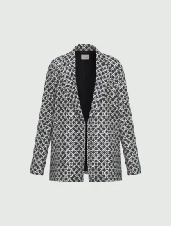 Giacca in twill stampato - BLU
