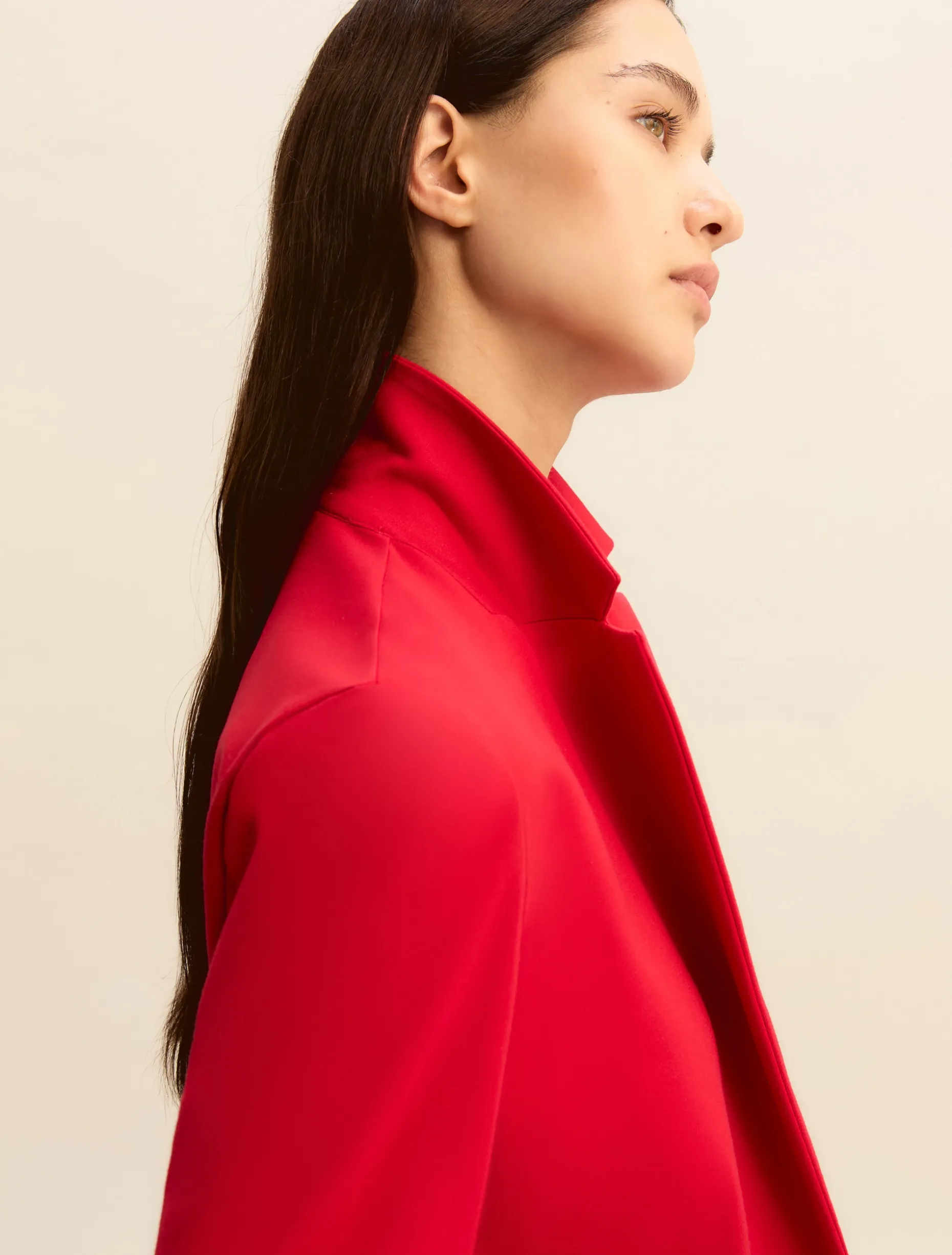 Giacca monopetto in jersey stretch - ROSSO