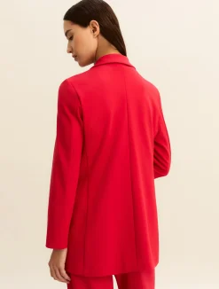 Giacca monopetto in jersey stretch - ROSSO