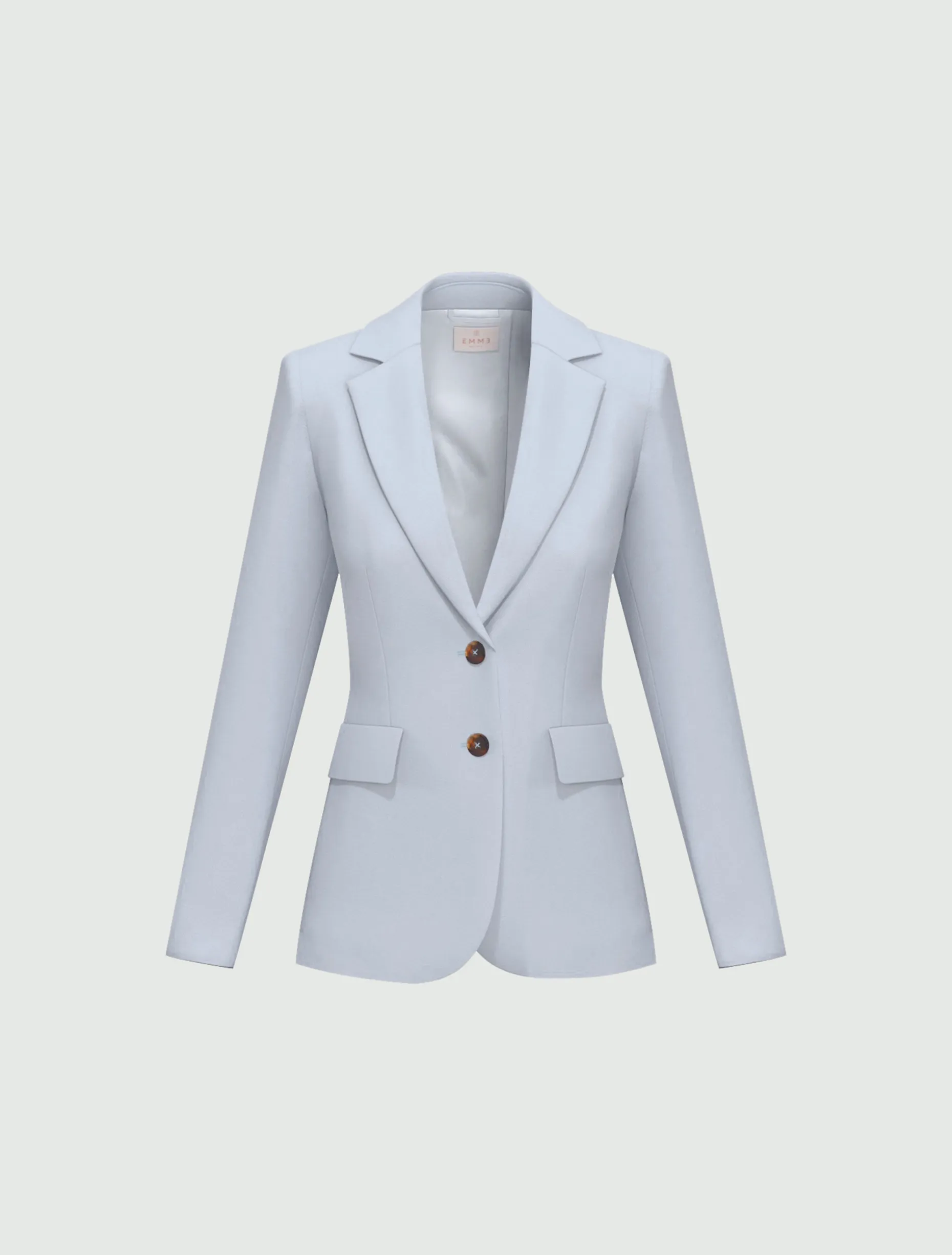 Giacca monopetto in twill stretch - AZZURRO