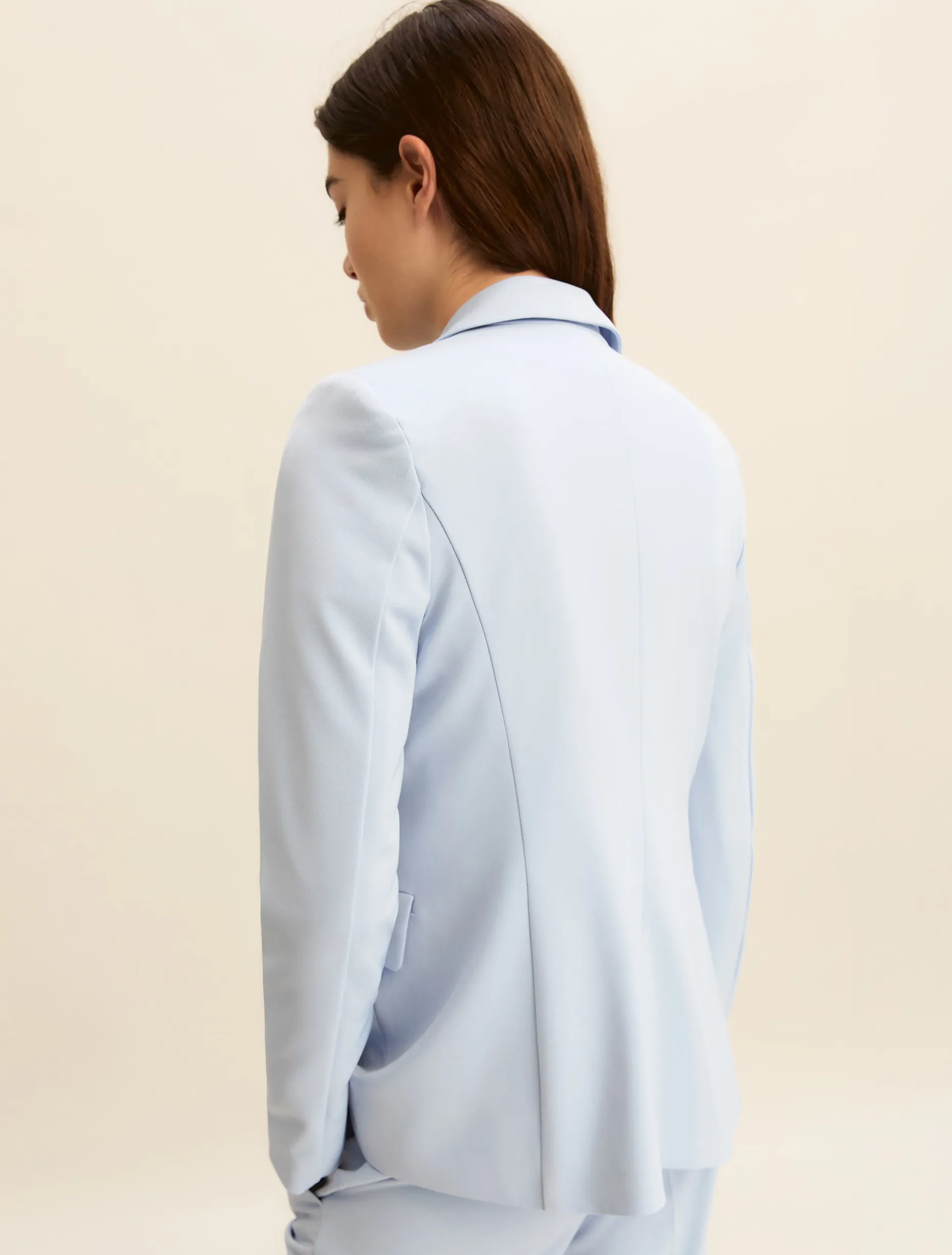 Giacca monopetto in twill stretch - AZZURRO