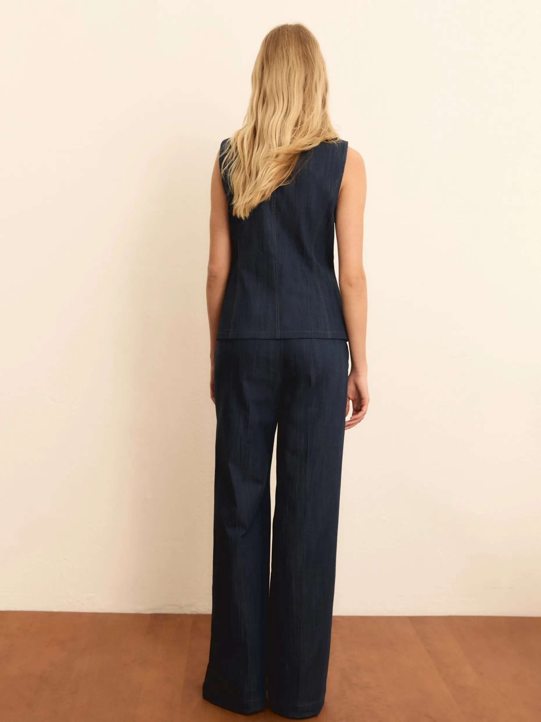 Gilet aderente in denim - BLU