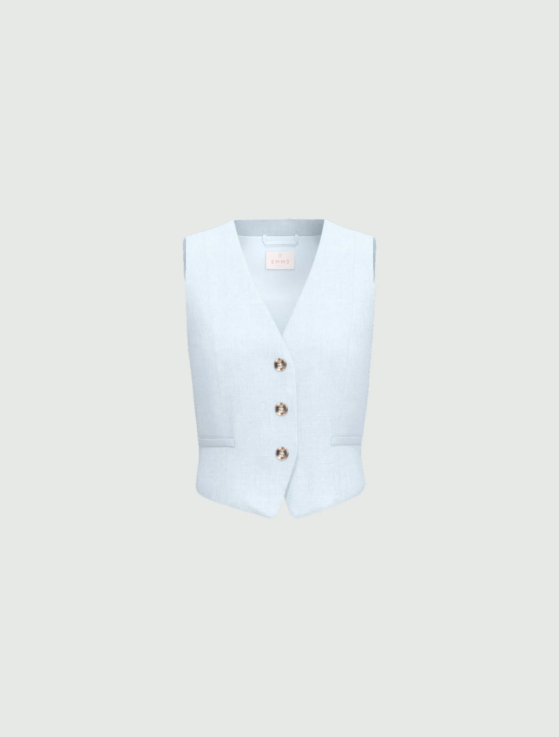 Gilet in lino - AZZURRO
