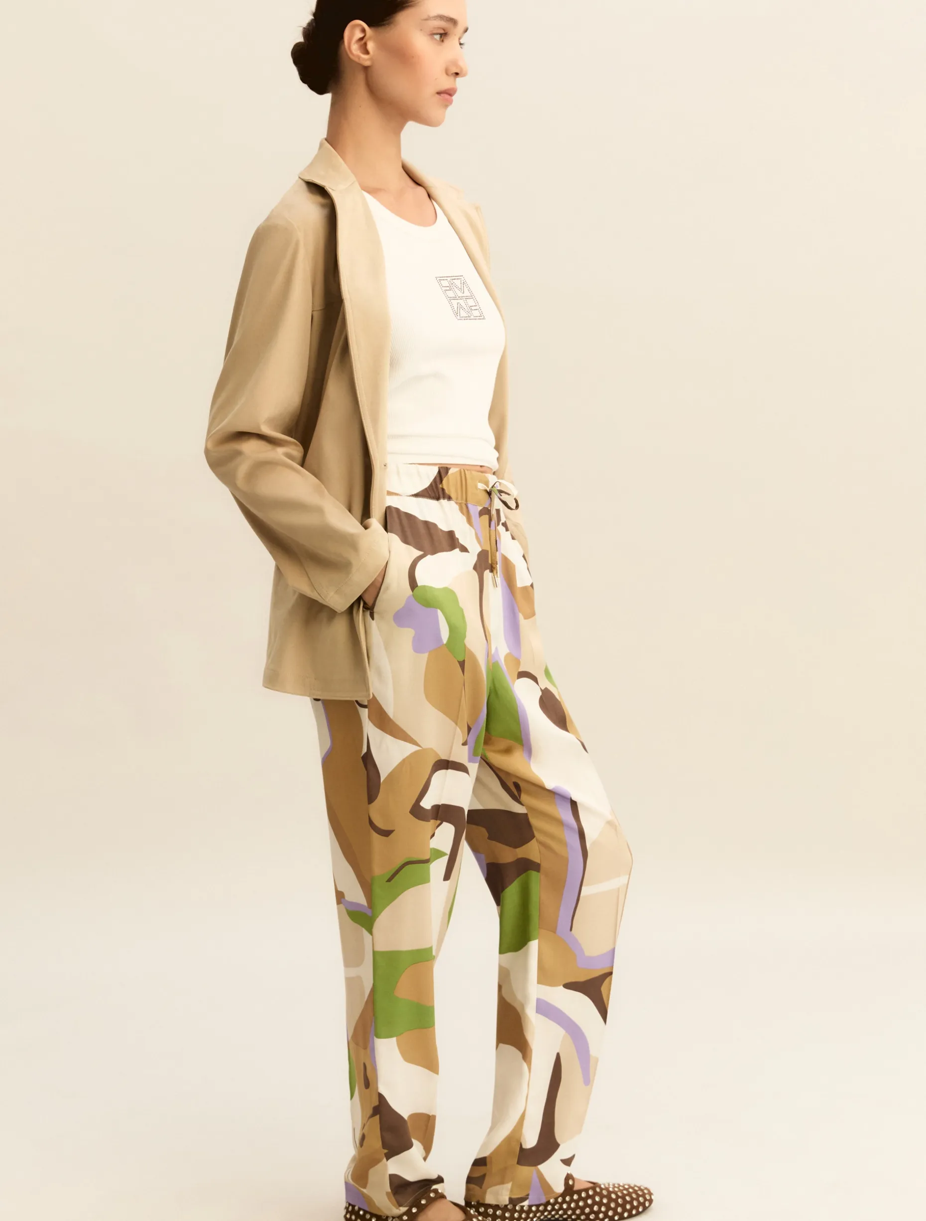 Jogger in twill - SABBIA