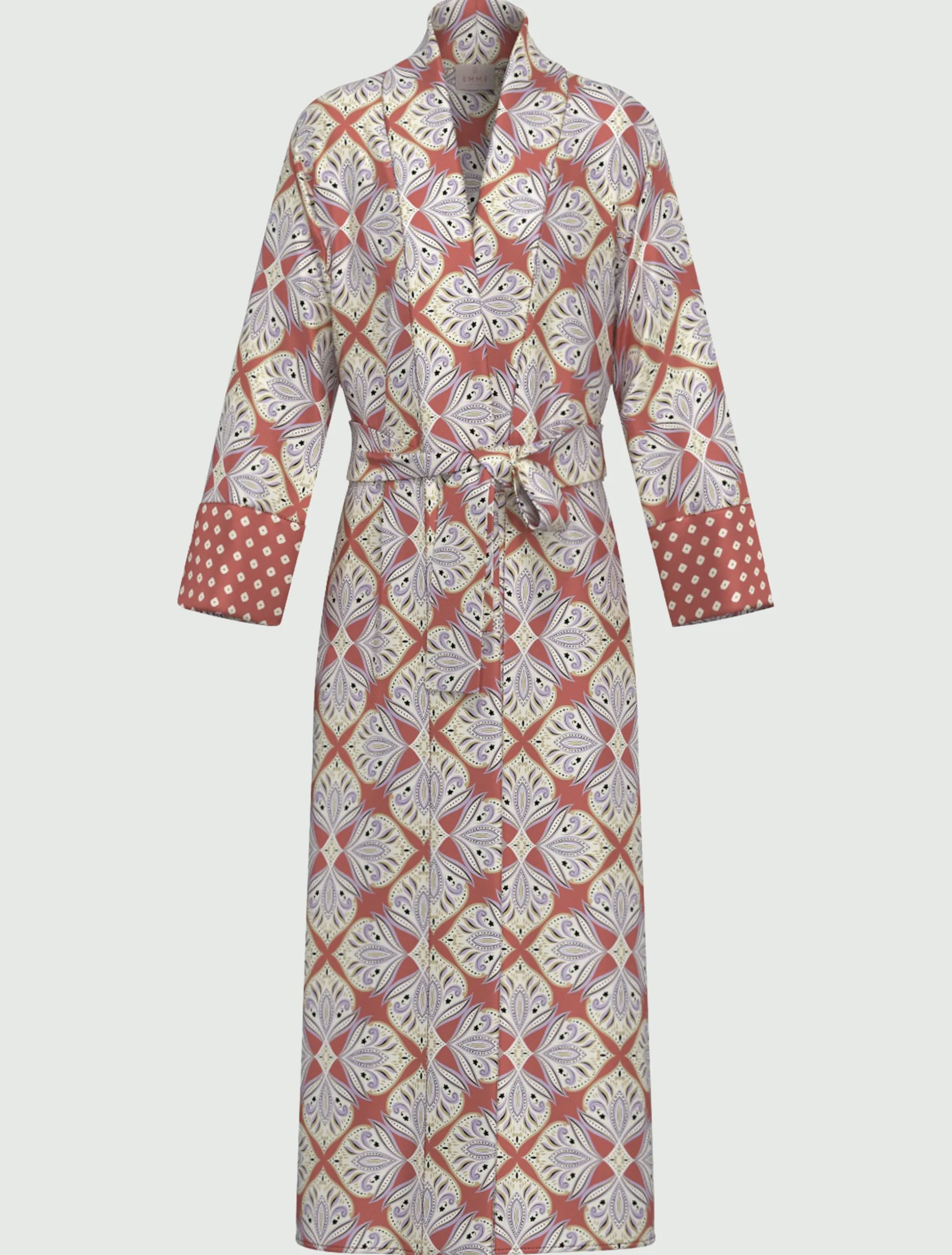 Kimono in twill stampato - CILIEGIA