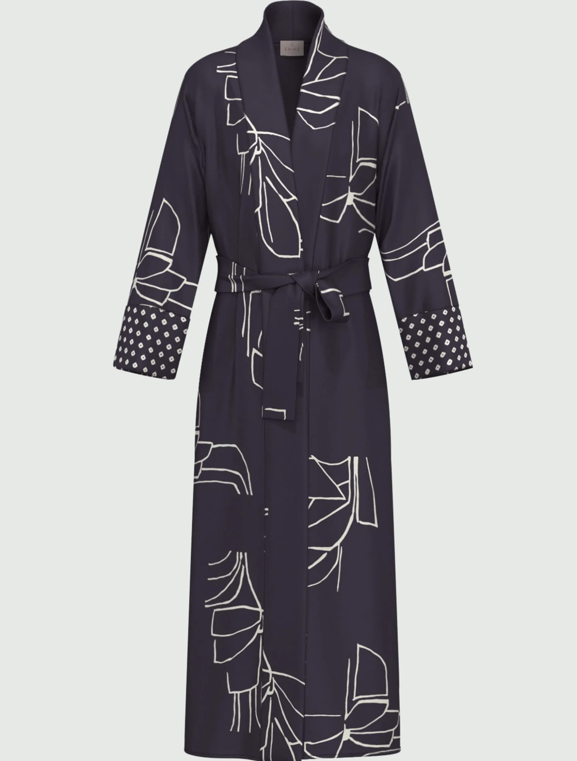 Kimono in twill stampato - BLU