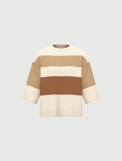 Maglia boxy in misto lino - BIANCO
