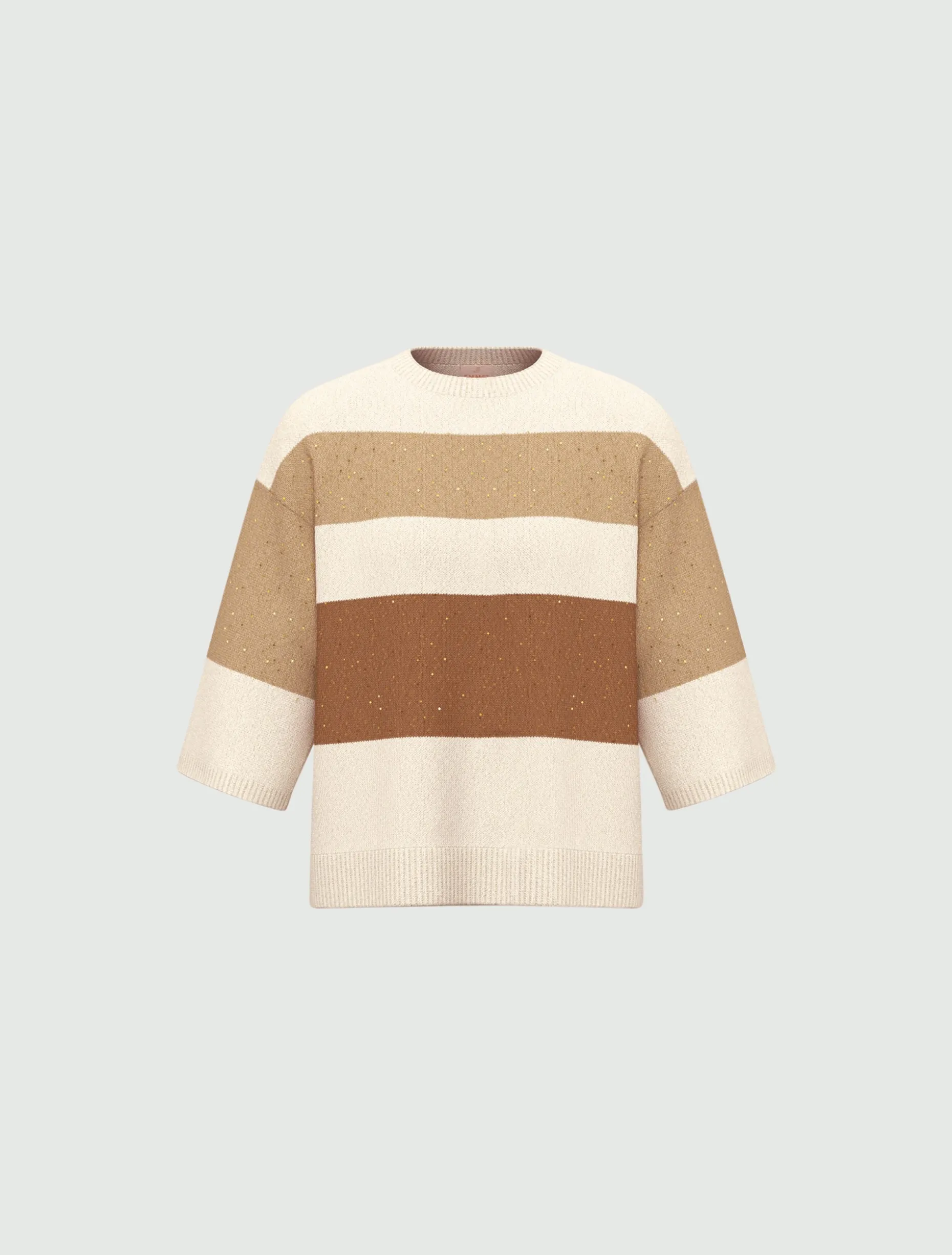 Maglia boxy in misto lino - BIANCO
