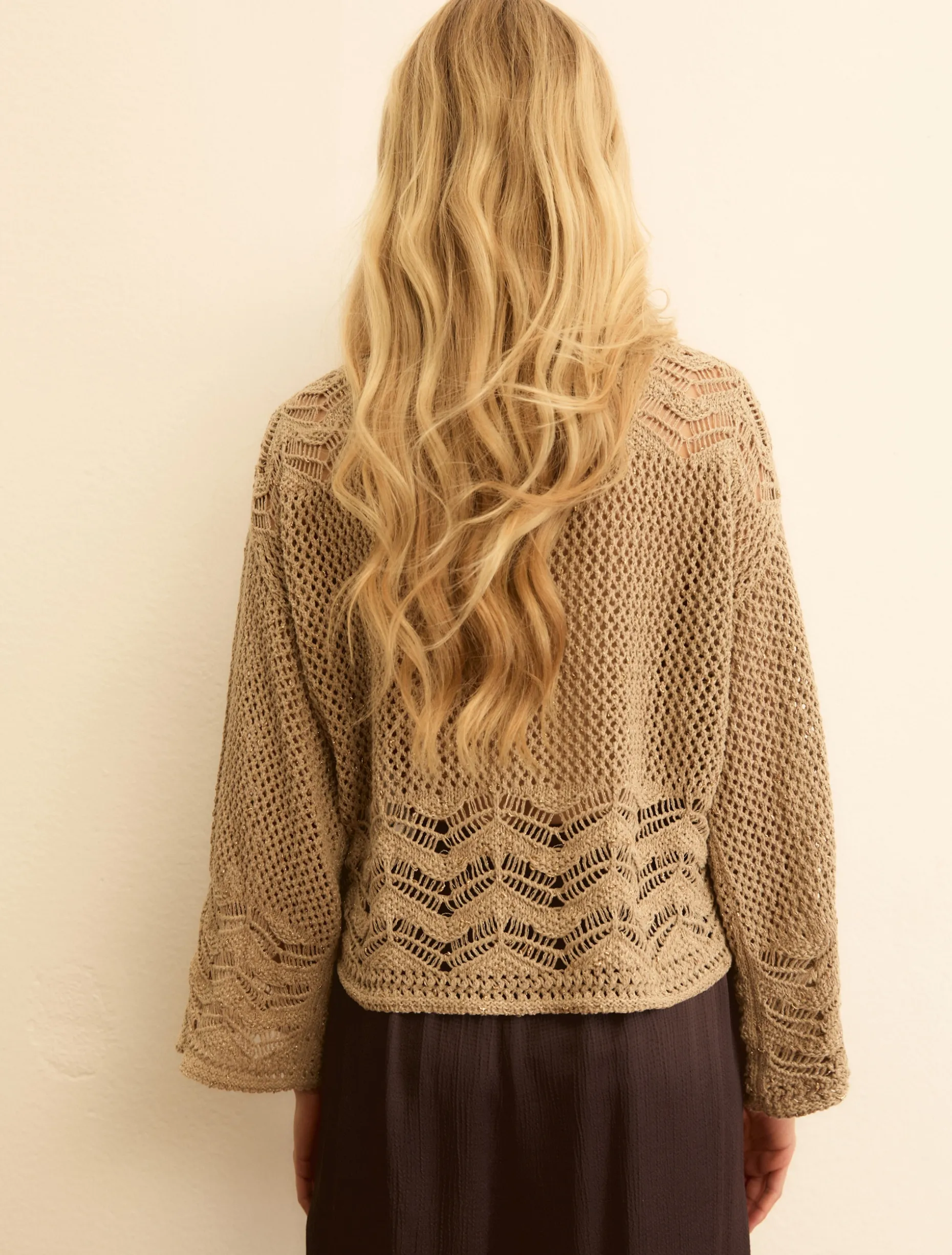 Maglia con lurex - CAMMELLO
