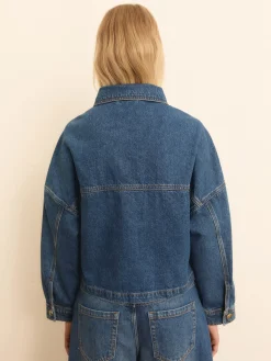 Overshirt cropped in denim - BLUE JEANS