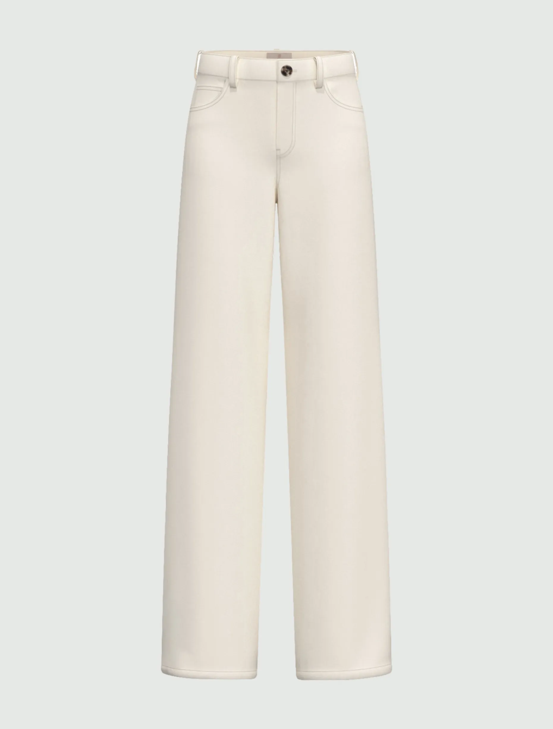 Pantalone 5 tasche in raso stretch - AVORIO