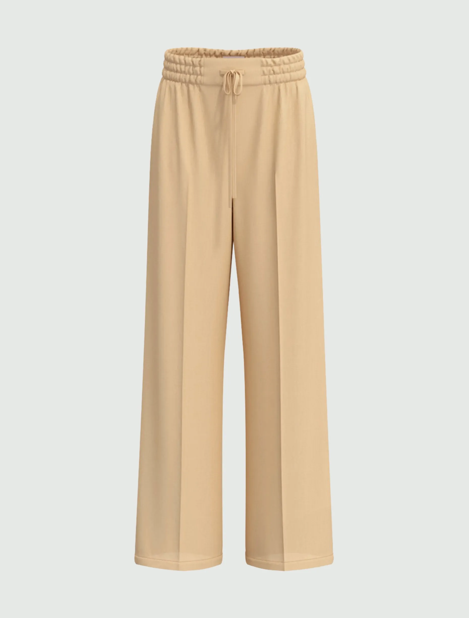 Pantalone ampio wide leg in popeline - BEIGE