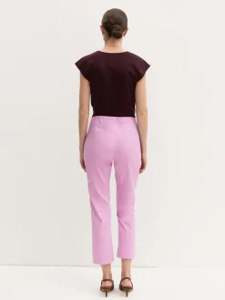 Pantalone capri in cotone stretch - ROSA INTENSO