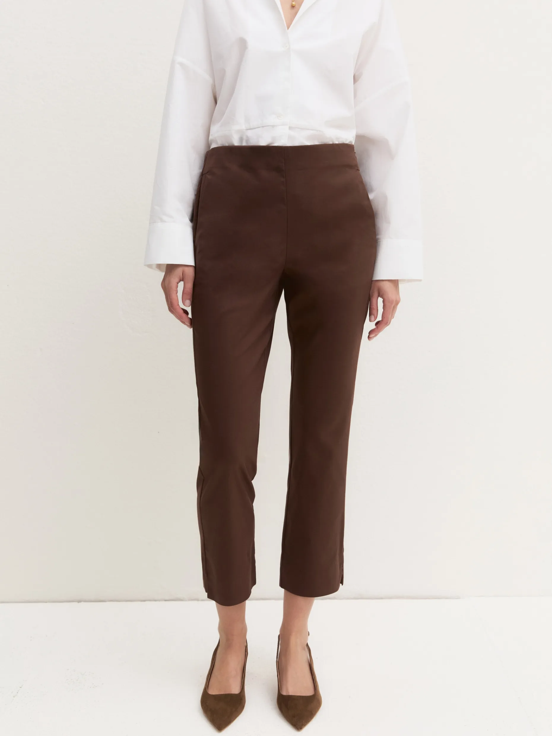 Pantalone capri in cotone stretch - CAFFE`