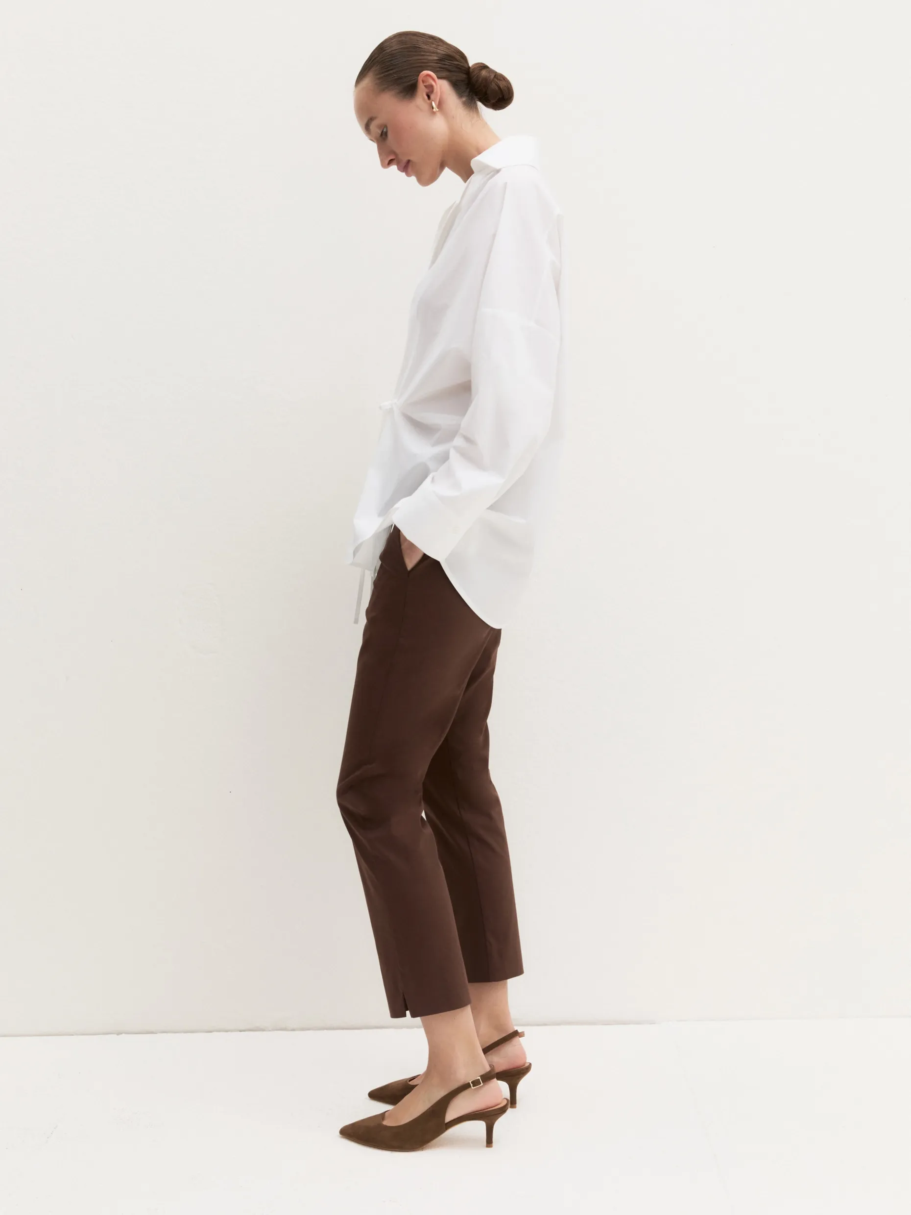 Pantalone capri in cotone stretch - CAFFE`