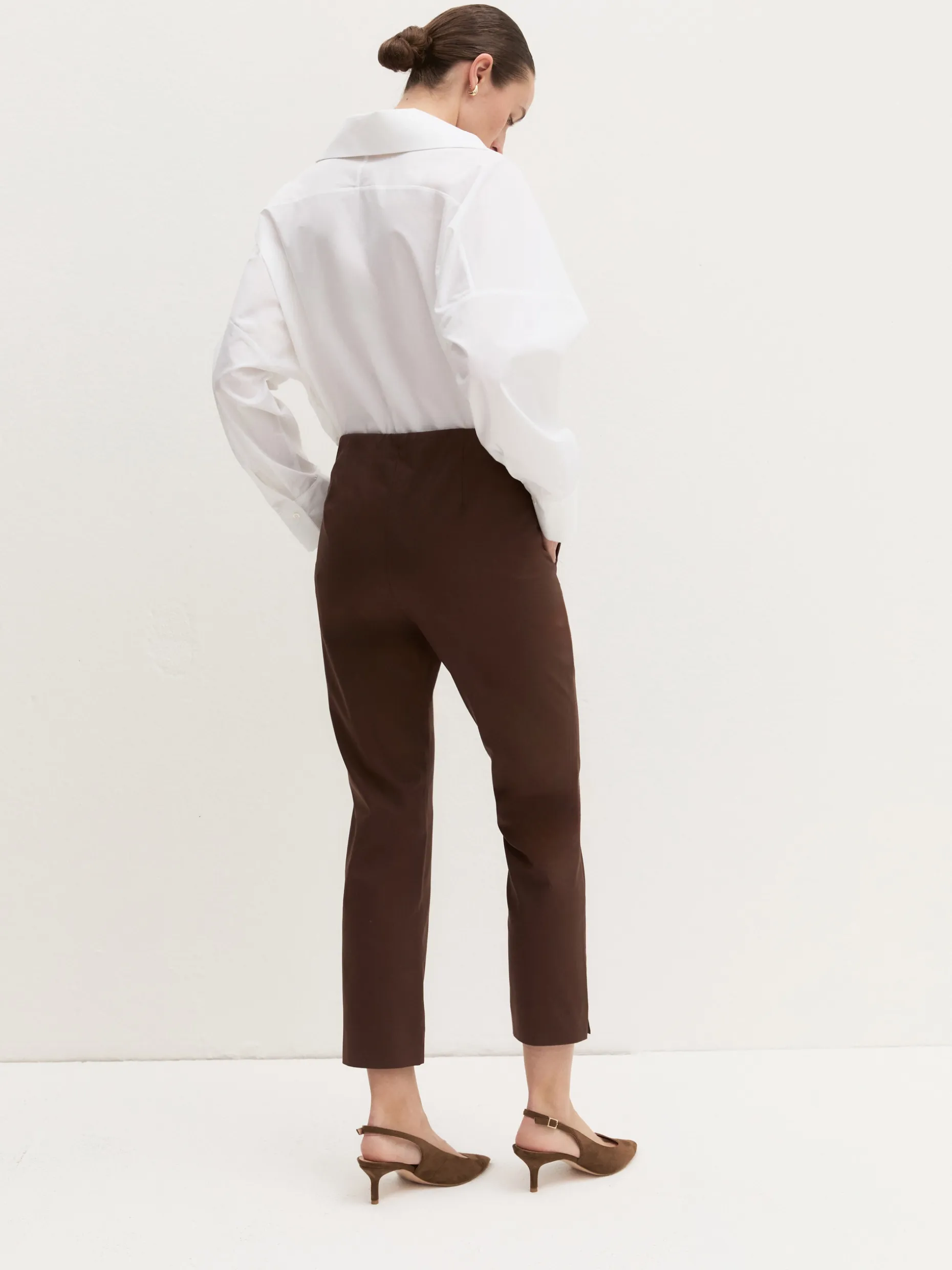 Pantalone capri in cotone stretch - CAFFE`