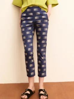 Pantalone capri in raso stretch - BLU