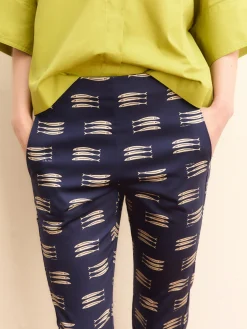 Pantalone capri in raso stretch - BLU