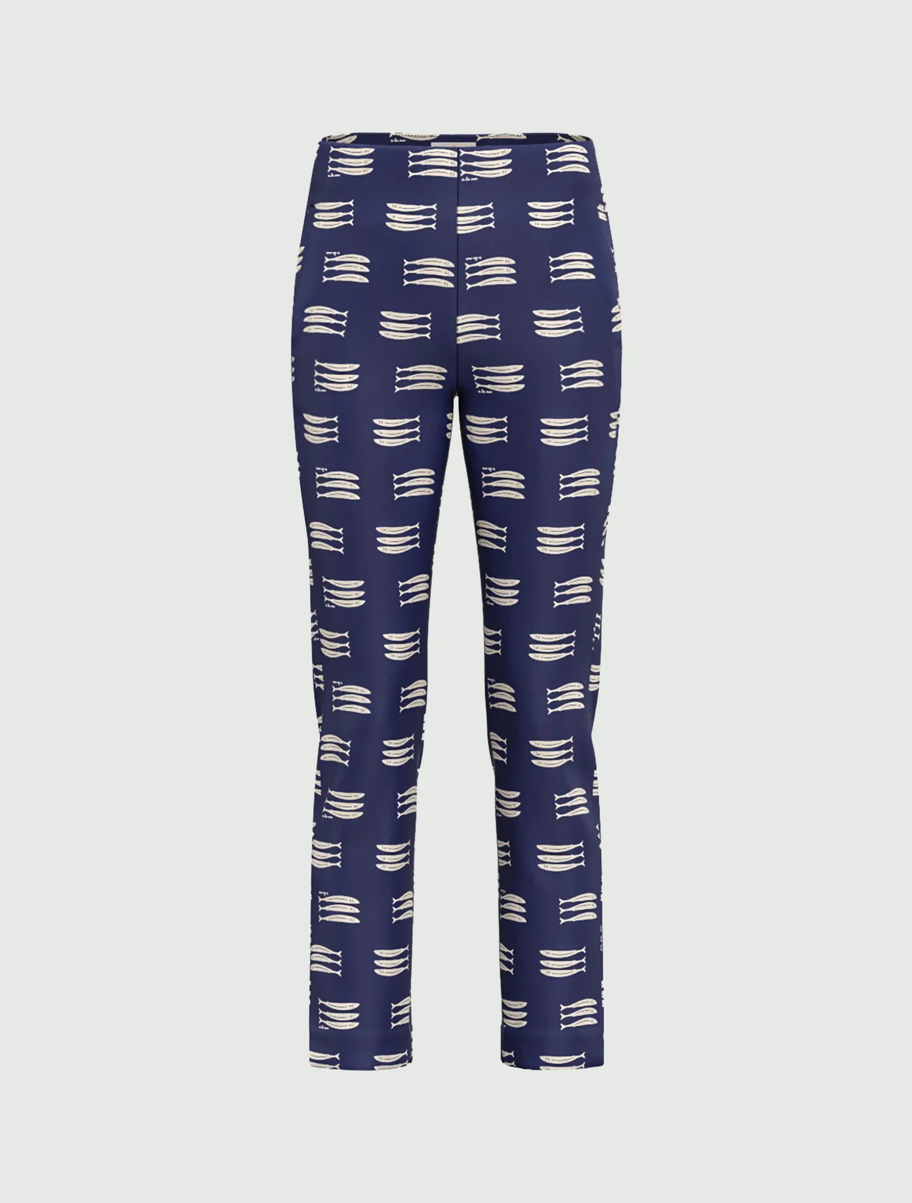 Pantalone capri in raso stretch - BLU