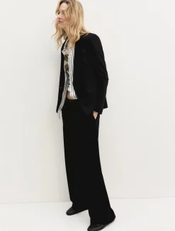 Pantalone dritto in jersey stretch - NERO