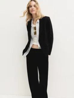 Pantalone dritto in jersey stretch - NERO
