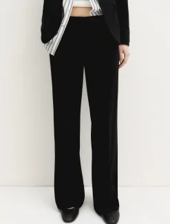 Pantalone dritto in jersey stretch - NERO