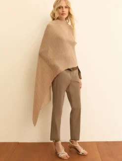 Pantalone dritto in popeline stretch - TORTORA