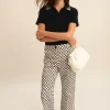 Pantalone flare in cotone stretch - PANNA