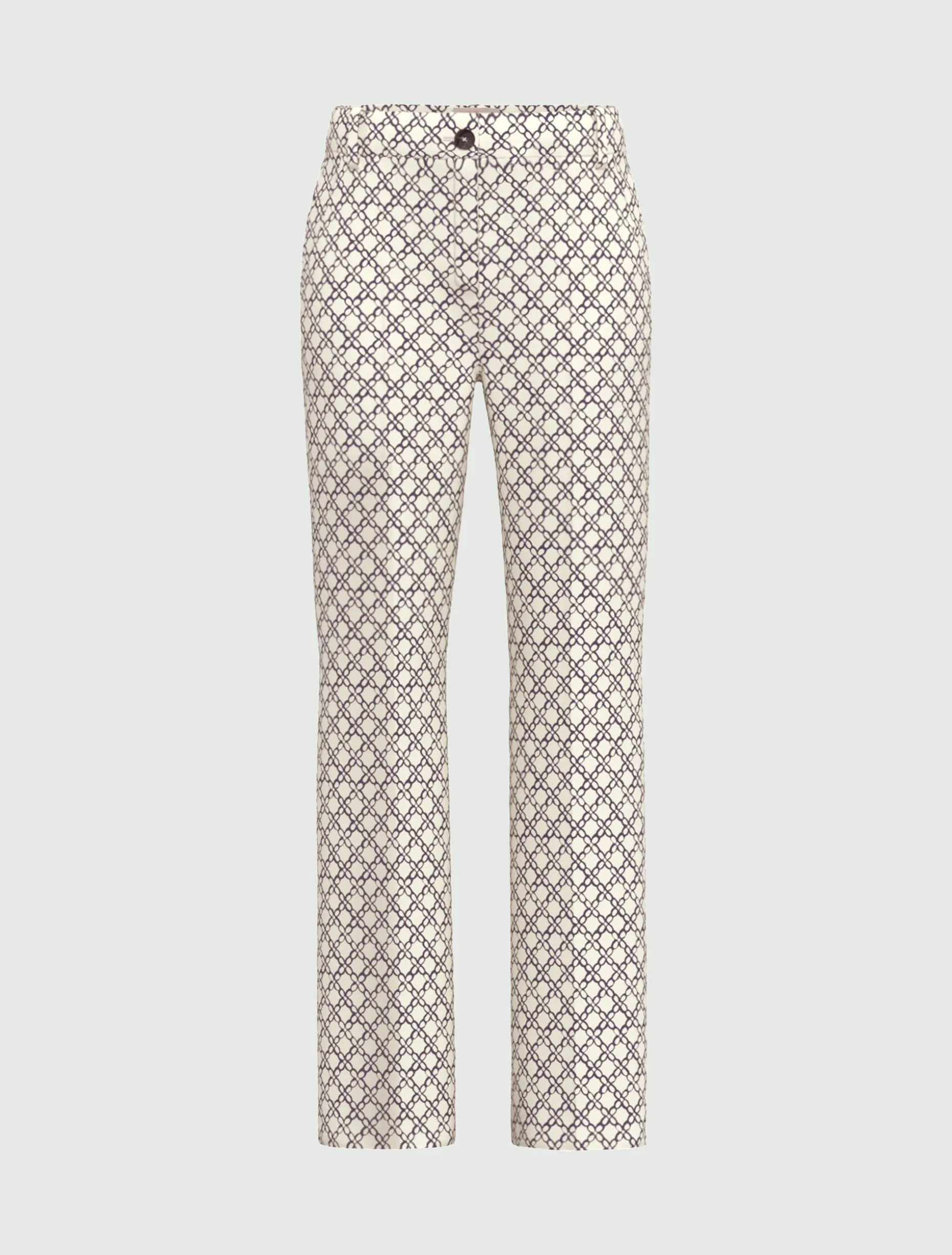Pantalone flare in cotone stretch - PANNA