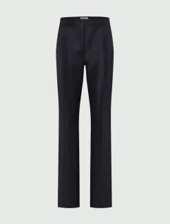 Pantalone in raso di lino e viscosa - BLU