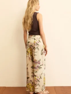Pantalone in twill stampato - BIANCO LANA