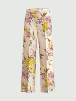 Pantalone in twill stampato - BIANCO LANA