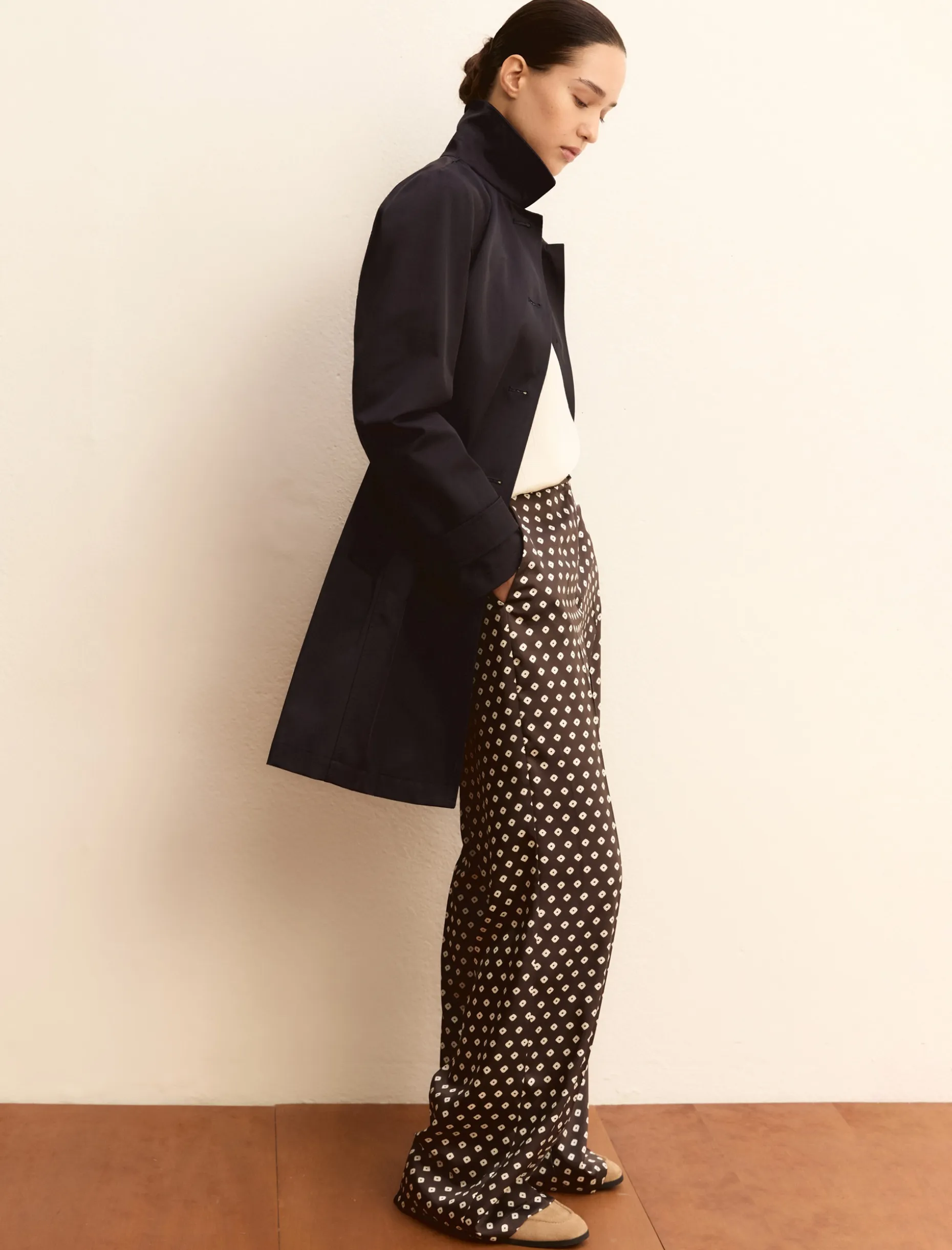 Pantalone in twill stampato - KAKI