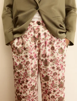 Pantalone in twill stampato - ROSA PERLATO
