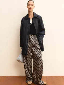 Pantalone in twill stampato - BLU