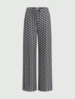 Pantalone in twill stampato - BLU