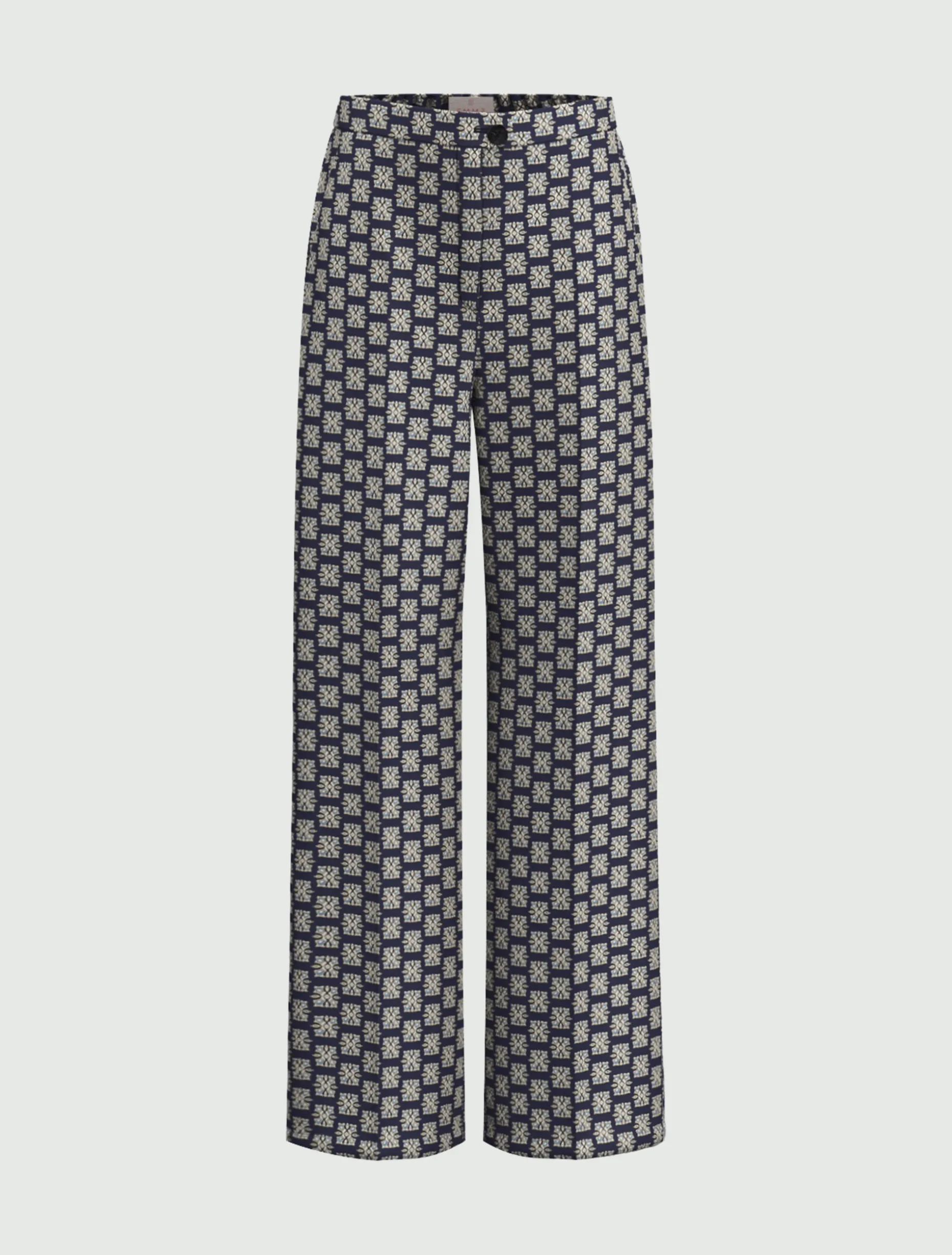 Pantalone in twill stampato - BLU