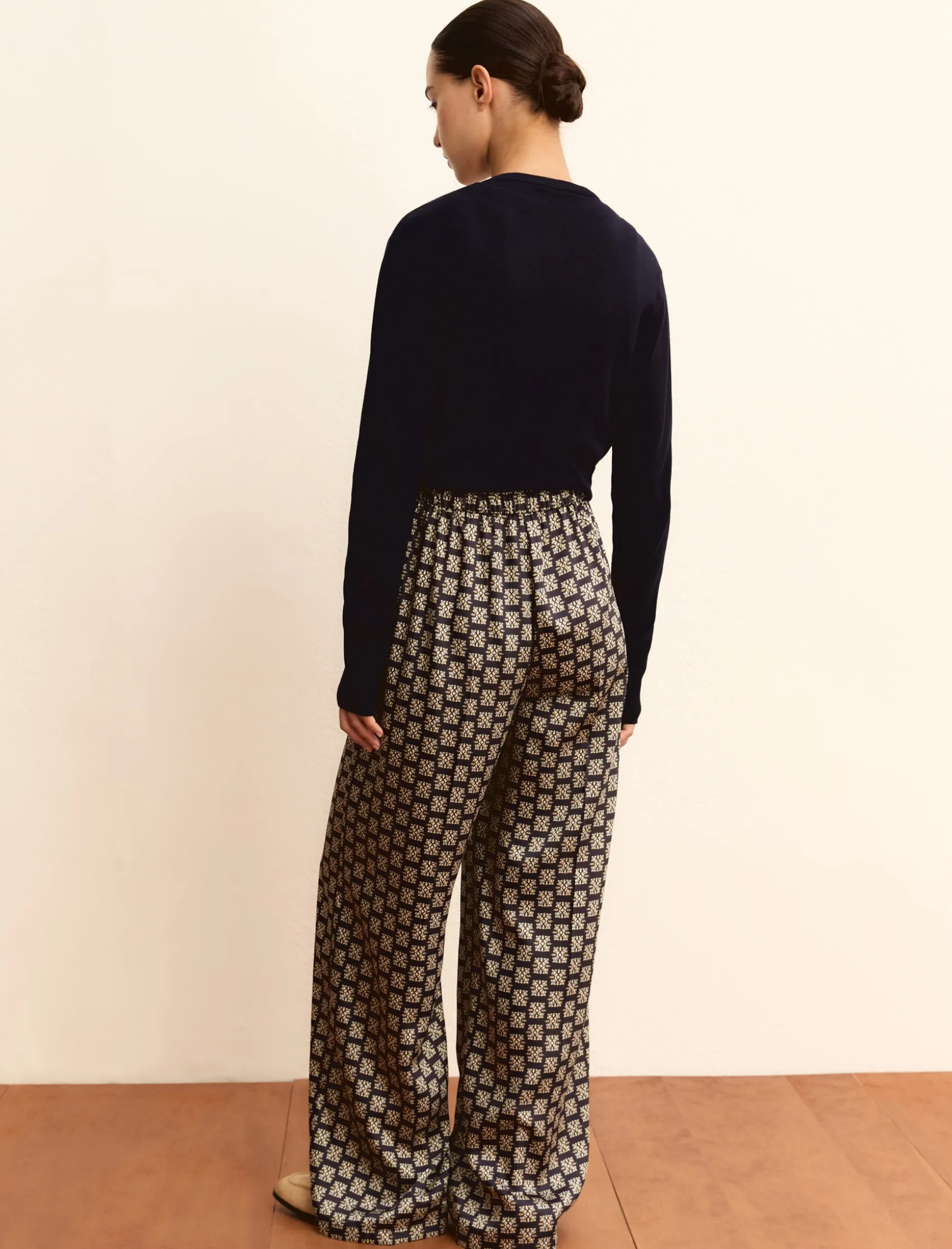 Pantalone in twill stampato - BLU