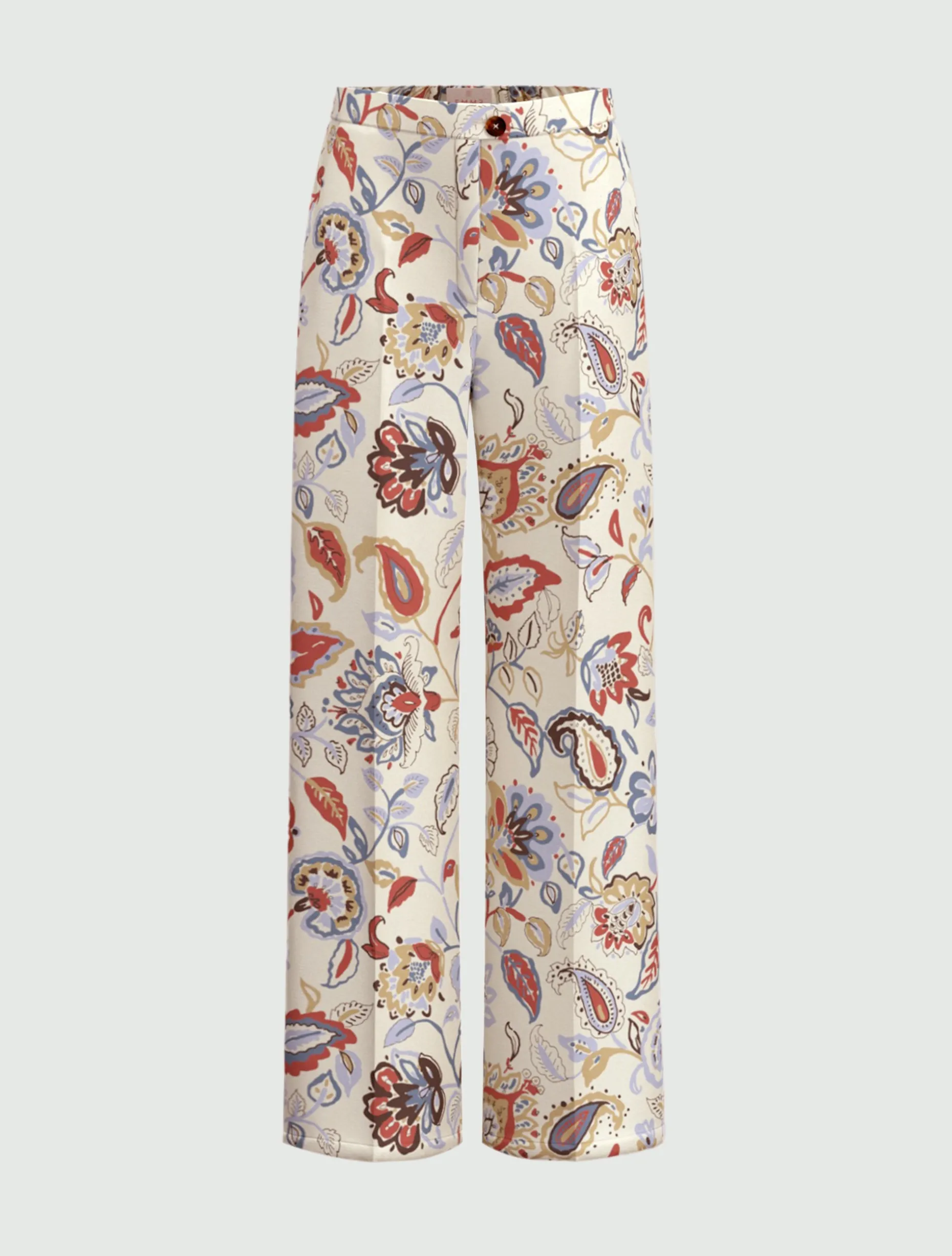 Pantalone in twill stampato - BIANCO LANA