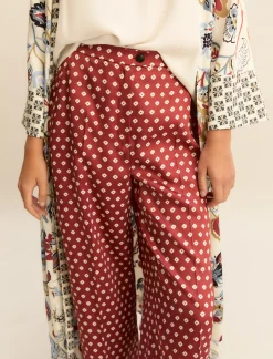 Pantalone in twill stampato - CILIEGIA
