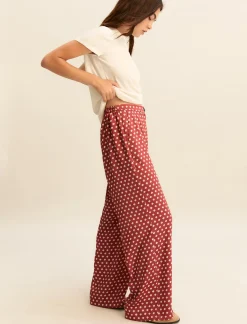 Pantalone in twill stampato - CILIEGIA