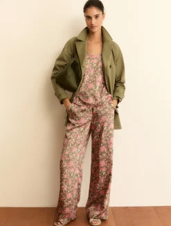 Pantalone in twill stampato - VERDE SOTTOBOSCO