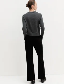 Pantalone slim fit in jersey stretch - NERO