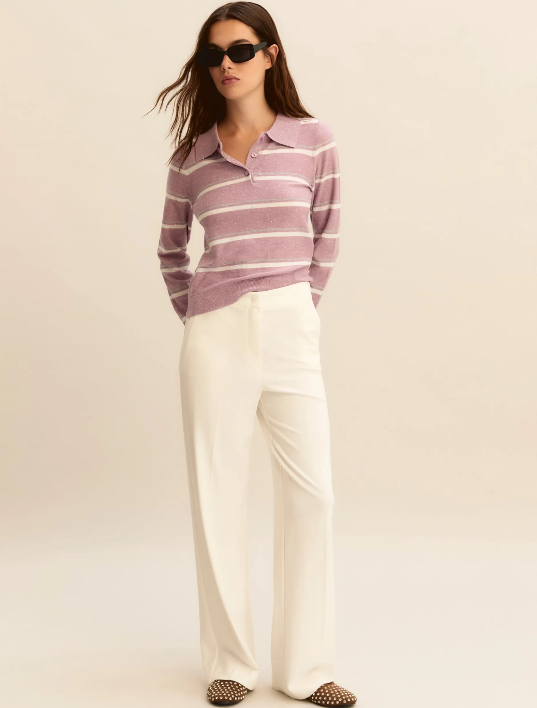 Pantalone ampio in jersey - BIANCO