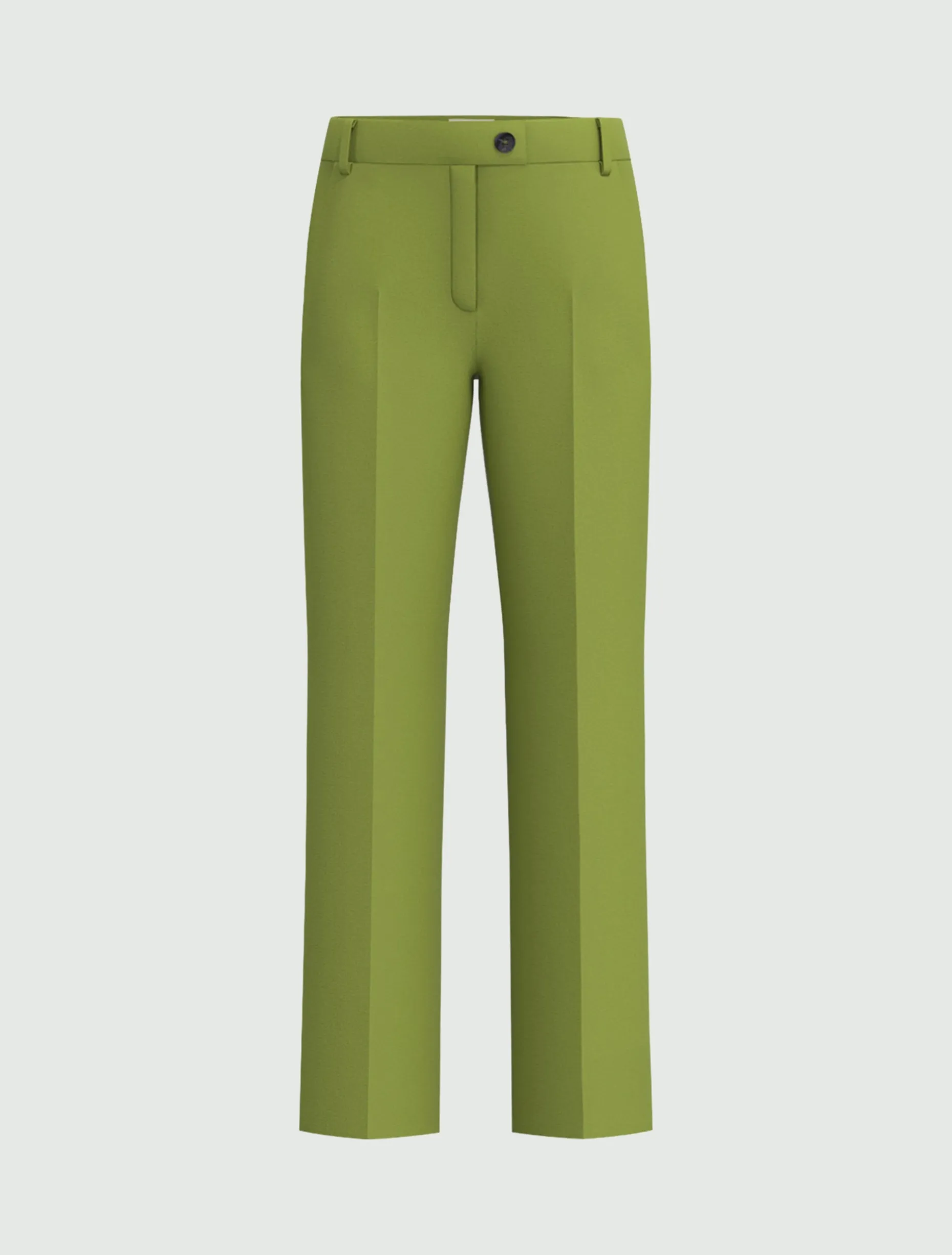 Pantalone dritto in tessuto stretch - VERDE