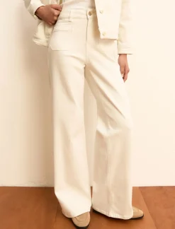 Pantalone in gabardina stretch - BIANCO LANA