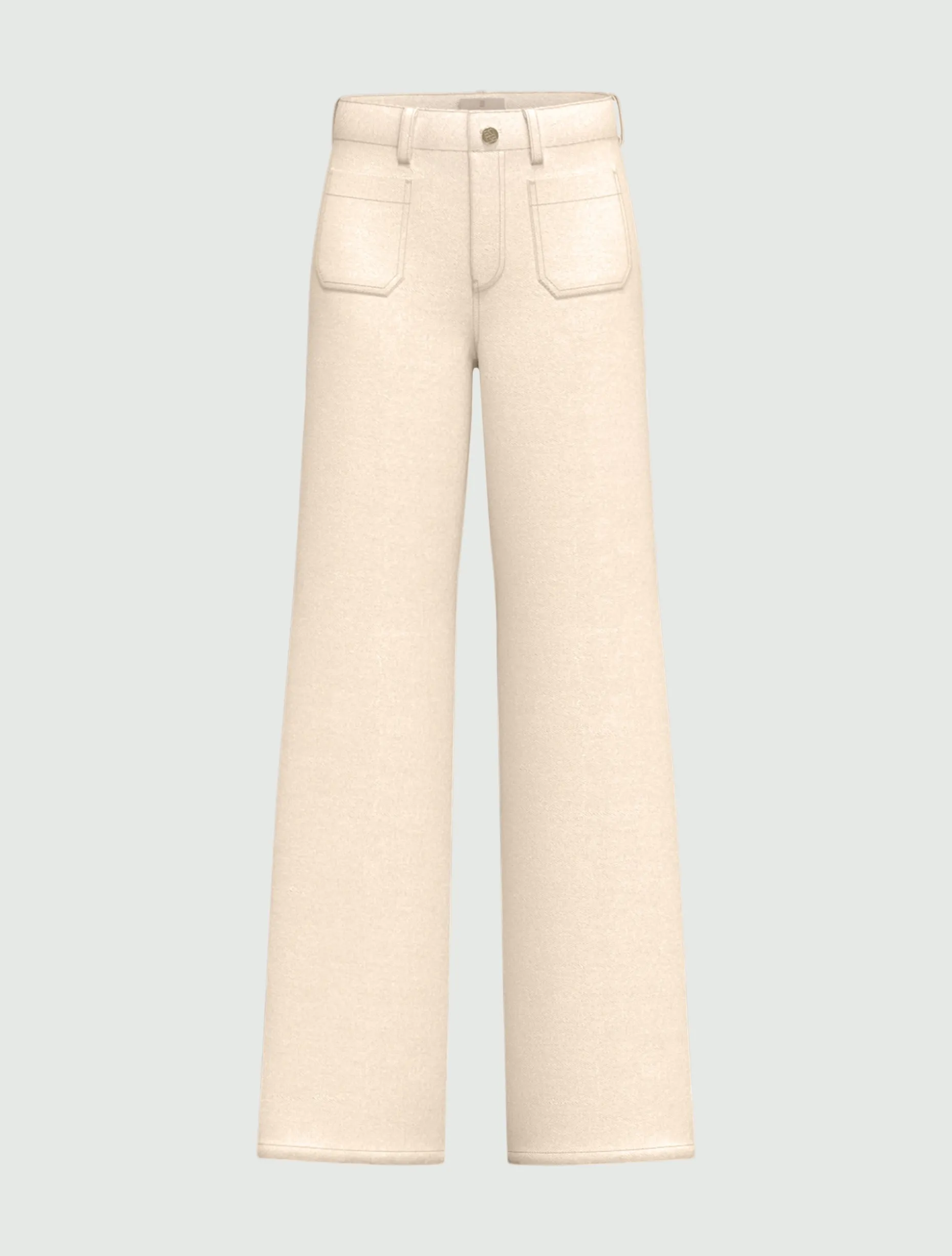 Pantalone in gabardina stretch - BIANCO LANA