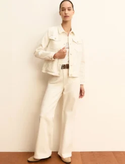 Pantalone in gabardina stretch - BIANCO LANA