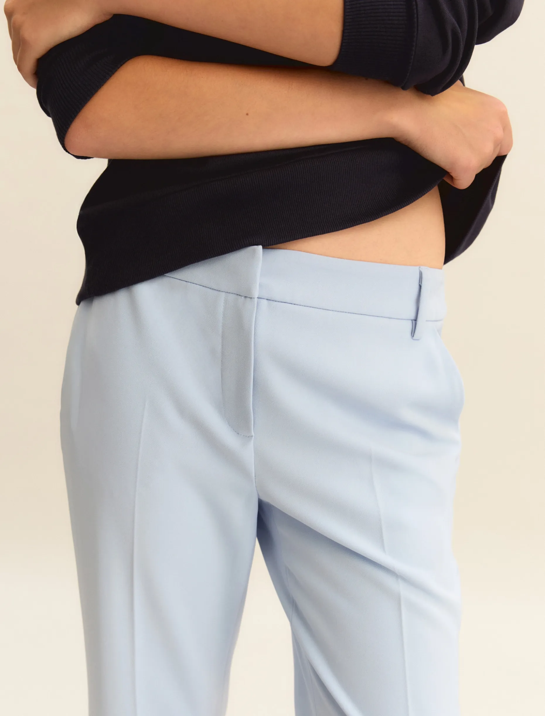 Pantalone in twill stretch - AZZURRO